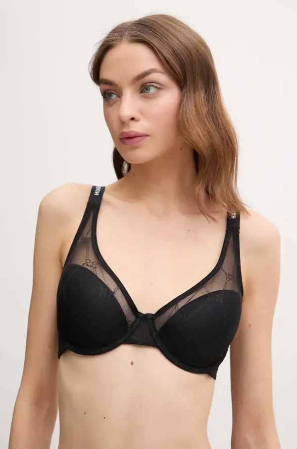 HUGO Grudnjak HUGO boja: crna, bez uzorka, 50535237