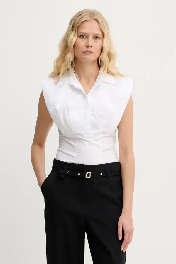 Guess Guess bluza košulja za žene od pamuka CHERRY
