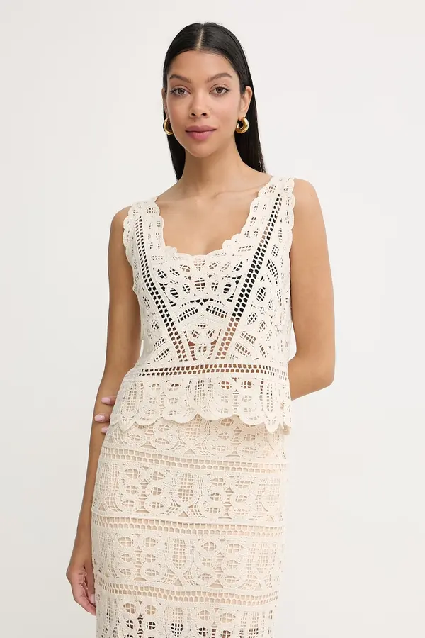Guess Guess crop top ženski od pamuka OCTAVIA