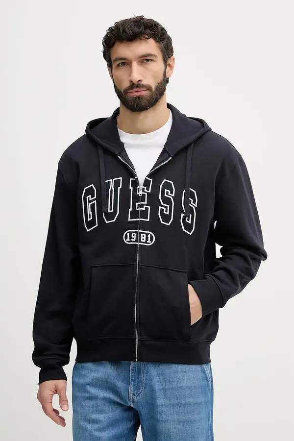 Guess Guess dukserica na zakopčavanje muška od pamuka DAVIS