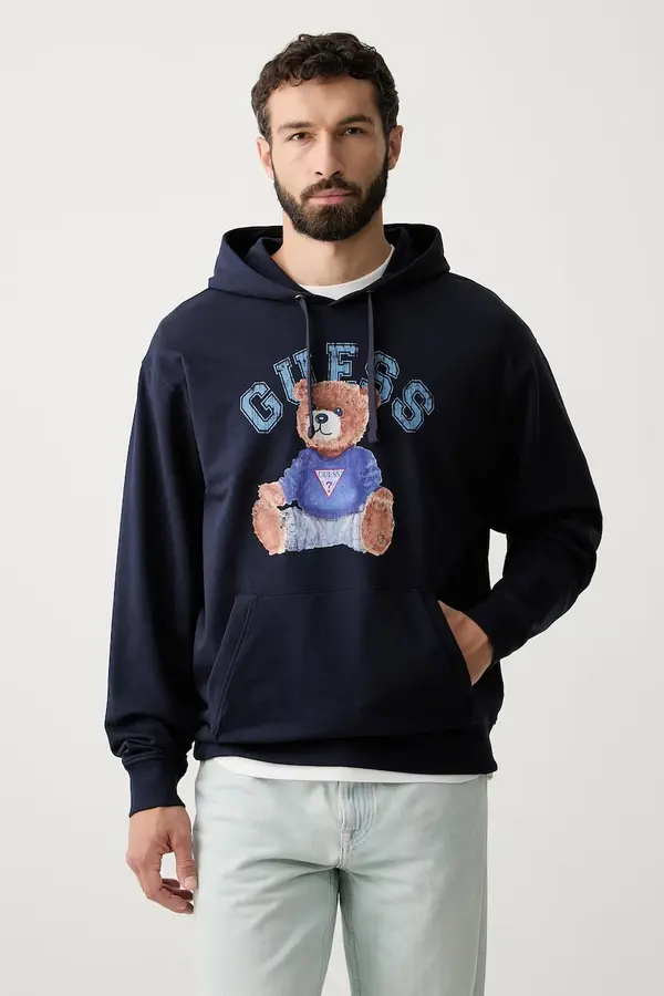 Guess Guess dukserica sa kapuljačom za muškarce s pamukom