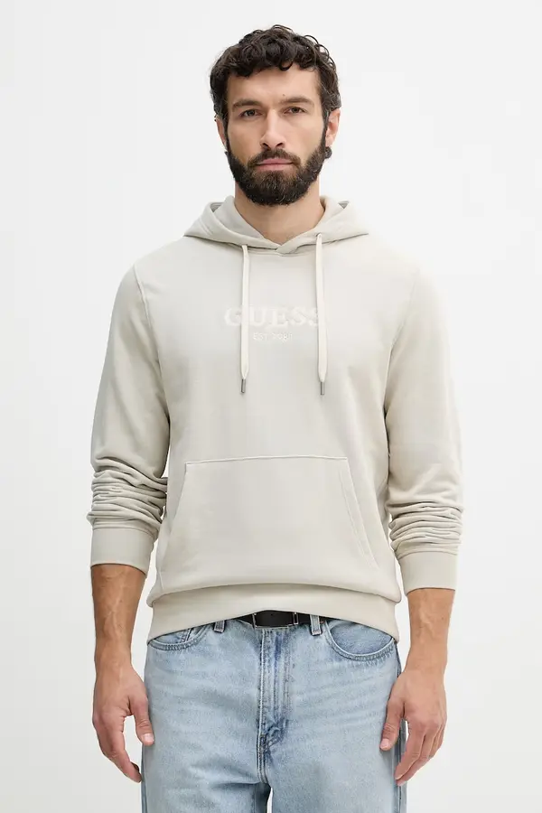 Guess Guess dukserica sa kapuljačom za muškarce s pamukom