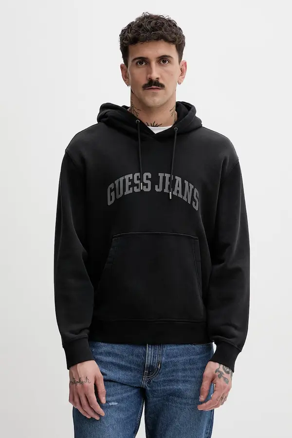 Guess Jeans Guess Jeans dukserica sa kapuljačom za muškarce od pamuka
