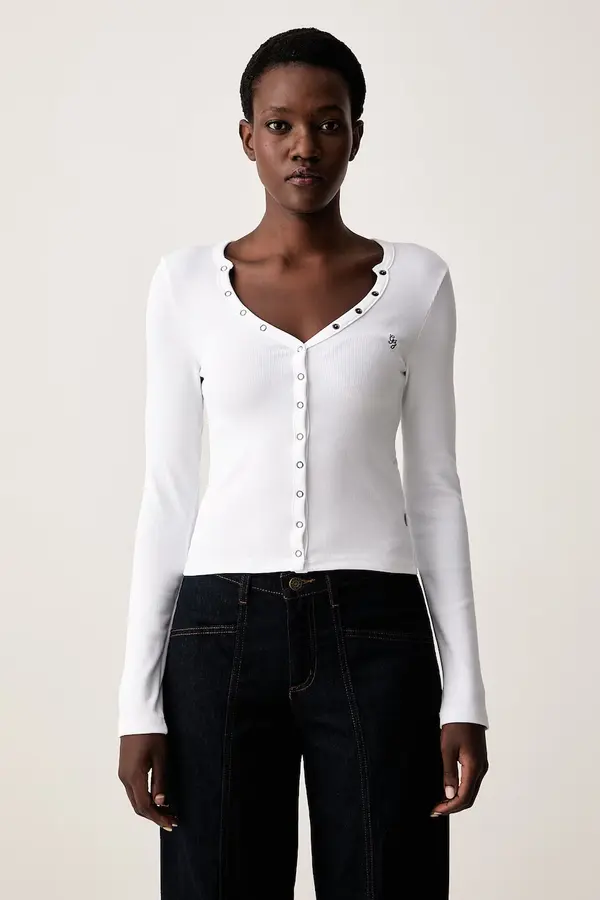 Guess Jeans Guess Jeans majica dugih rukava ženska od pamuka s elastanom