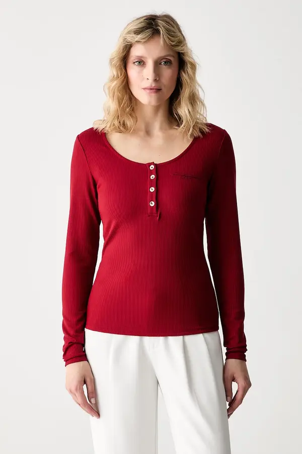 Guess Guess majica dugih rukava za žene s viskozom X NORTH SAILS