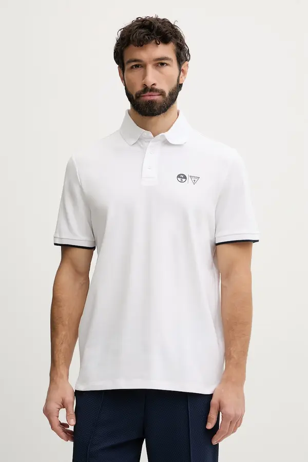 Guess Guess majica za muškarce od pamuka s elastanom x North Sails