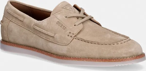 Guess Guess mokasinke za muškarce od brušene kože OPPERNE
