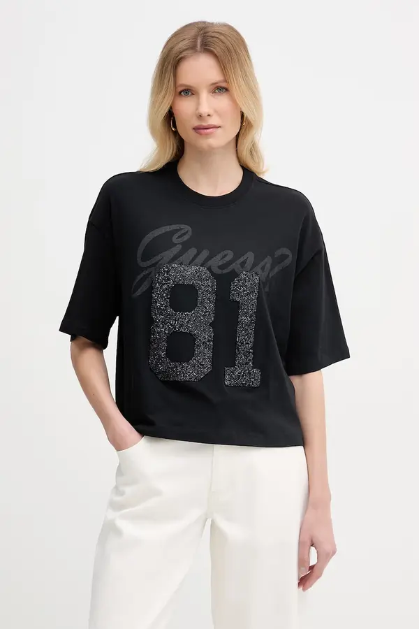 Guess Guess oversize majica kratkih rukava za žene od pamuka