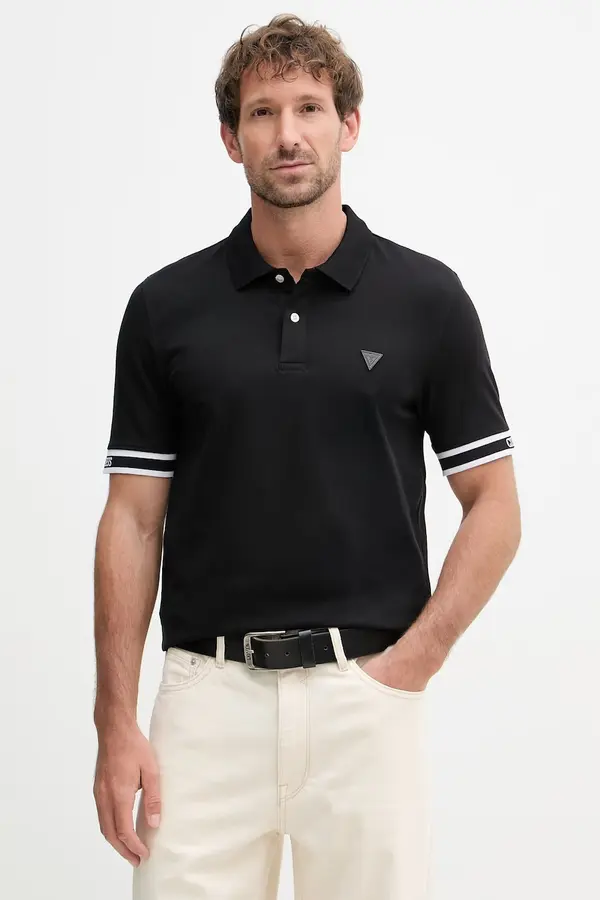 Guess Guess polo za muškarce od pamuka s elastanom LYLE