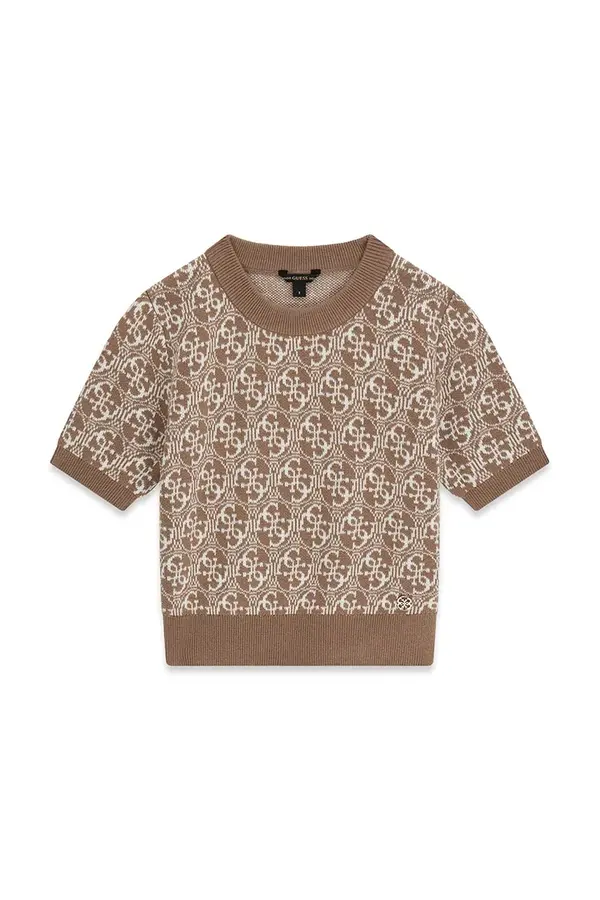 Guess Guess pulover kratkih rukava za djecu s dodatkom vune