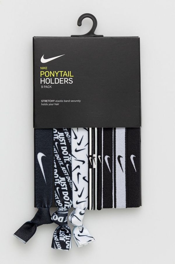 Nike Gumice za kosu Nike (9-pack) boja: crna