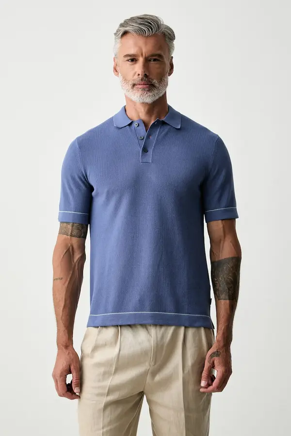 Hackett London Hackett London pletena polo majica za muškarce od pamuka