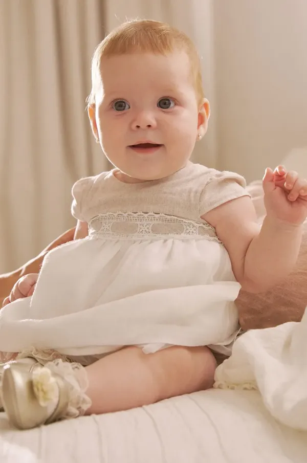 Mayoral Newborn Haljijna za bebe s primjesom lana Mayoral Newborn boja: bijela, mini, širi se prema dolje, 1857