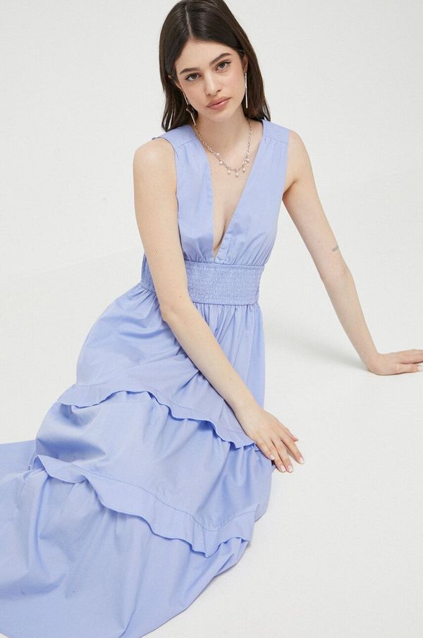 Abercrombie & Fitch Haljina Abercrombie & Fitch boja: ljubičasta, midi, širi se prema dolje