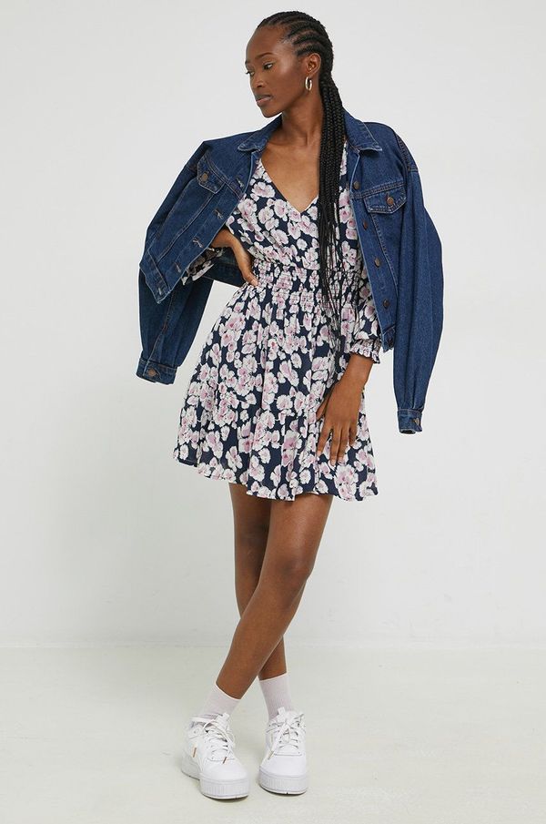 Abercrombie & Fitch Haljina Abercrombie & Fitch boja: tamno plava, mini, širi se prema dolje