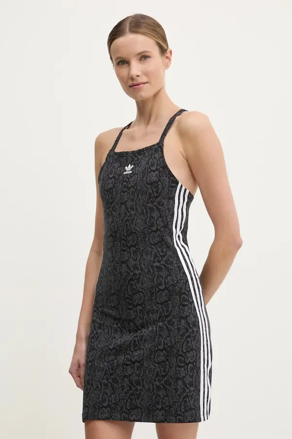Adidas Haljina adidas Originals SNAKE 3 S DRESS boja: siva, midi, uska, JN7292