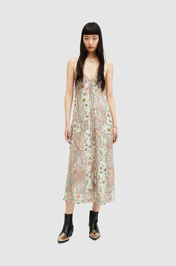 AllSaints Haljina AllSaints Dahlia Cascade midi, ravna