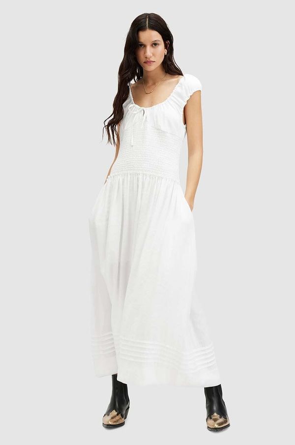 AllSaints Haljina AllSaints ELIZA MAXI DRESS boja: bijela, maxi, širi se prema dolje, W204DA