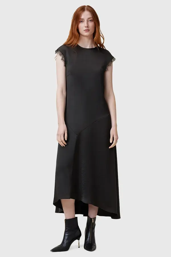 AllSaints Haljina AllSaints LYRA boja: crna, midi, ravna, W142DB