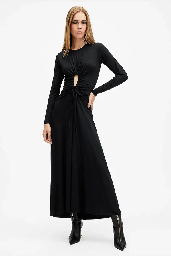 AllSaints Haljina AllSaints XYLIA boja: crna, maxi, širi se prema dolje, W175DB