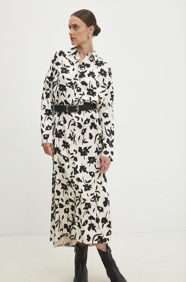 Answear Lab Haljina Answear Lab boja: bež, maxi, oversize