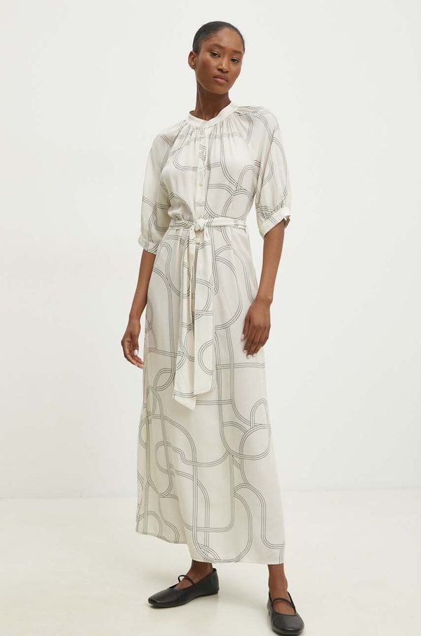 Answear Lab Haljina Answear Lab boja: bež, maxi, širi se prema dolje