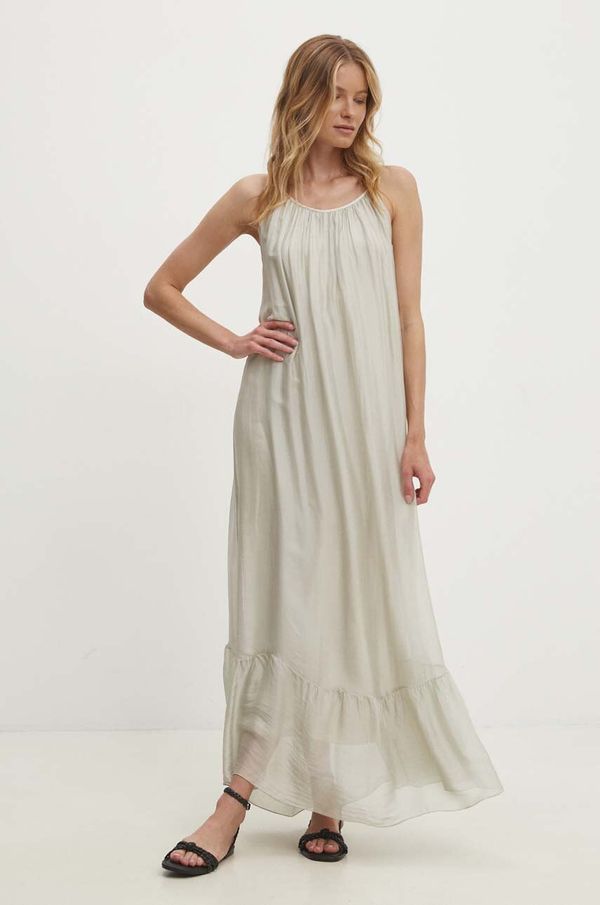 Answear Lab Haljina Answear Lab boja: bež, maxi, širi se prema dolje