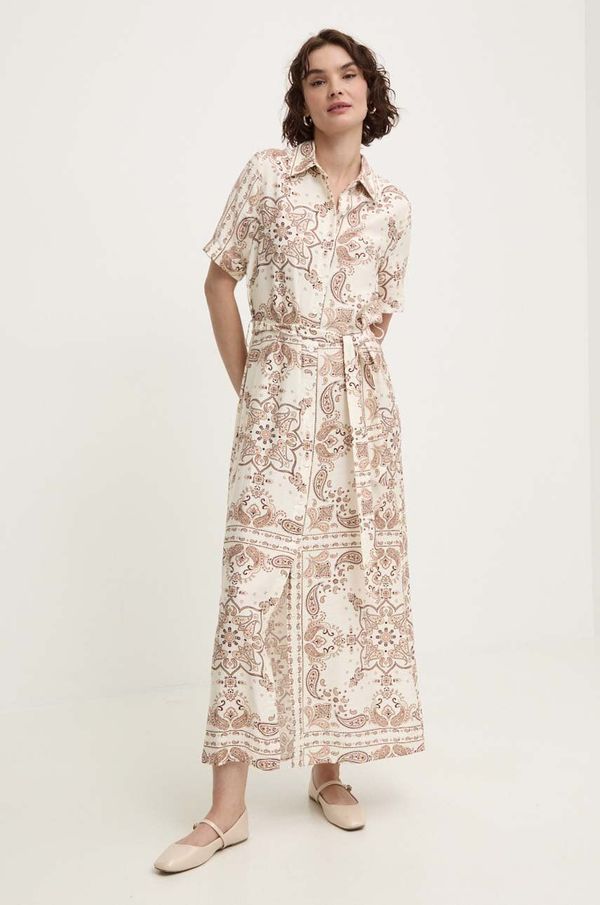 Answear Lab Haljina Answear Lab boja: bež, maxi, širi se prema dolje