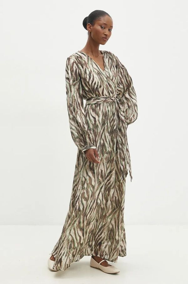 Answear Lab Haljina Answear Lab boja: bež, maxi, širi se prema dolje