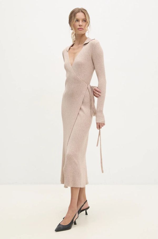 Answear Lab Haljina Answear Lab boja: bež, maxi, uska