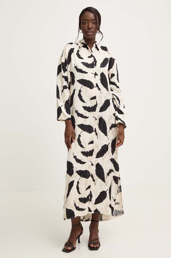 Answear Lab Haljina Answear Lab boja: bež, midi, oversize