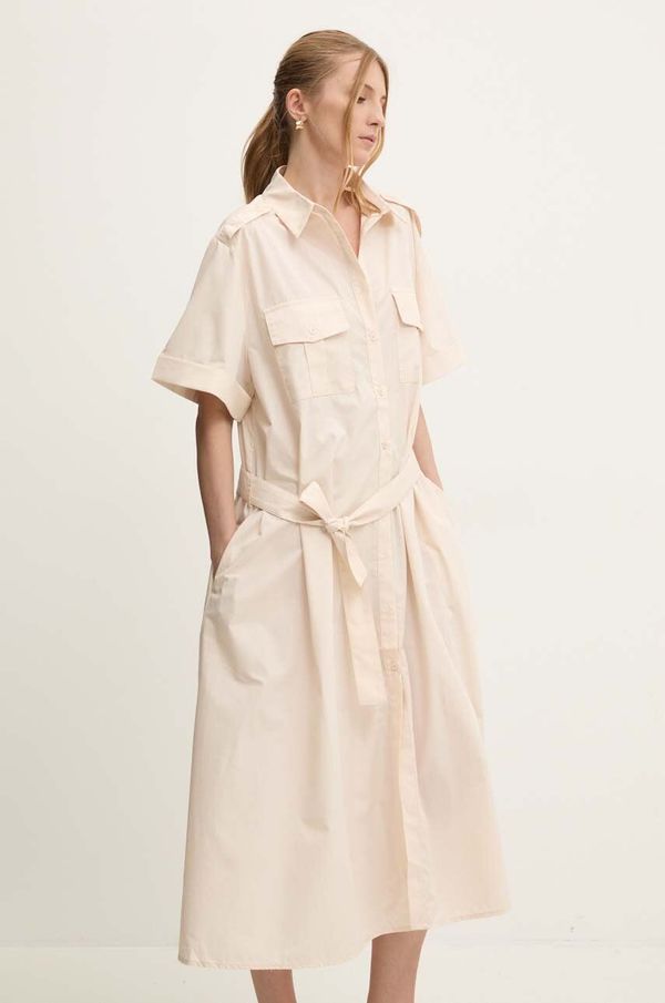 Answear Lab Haljina Answear Lab boja: bež, midi, oversize