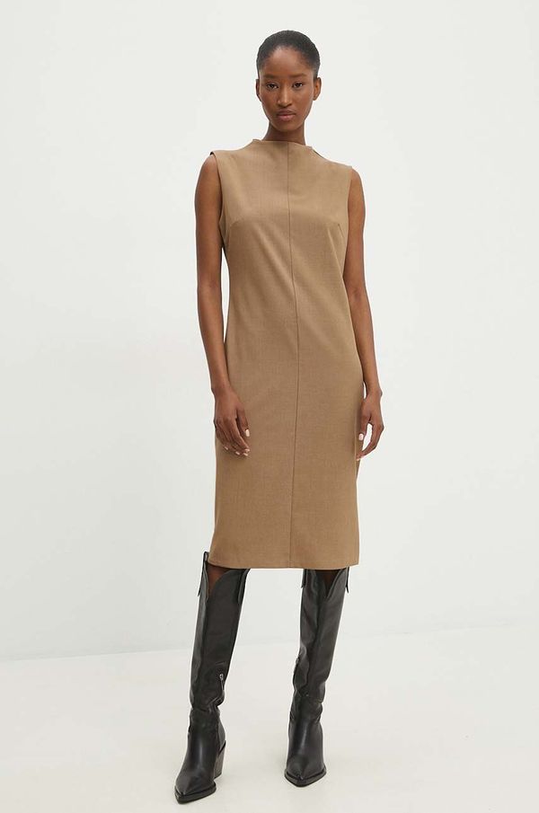 Answear Lab Haljina Answear Lab boja: bež, mini, ravna