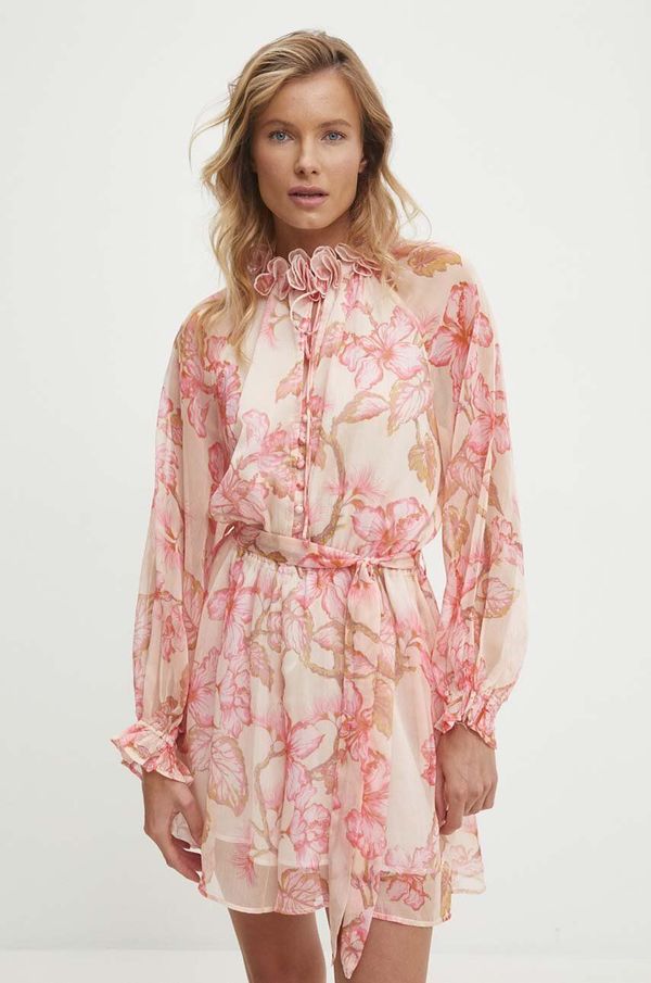 Answear Lab Haljina Answear Lab boja: bež, mini, širi se prema dolje