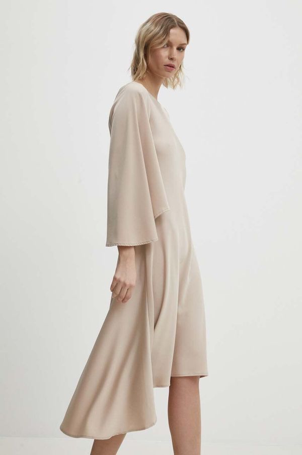 Answear Lab Haljina Answear Lab boja: bež, mini, širi se prema dolje