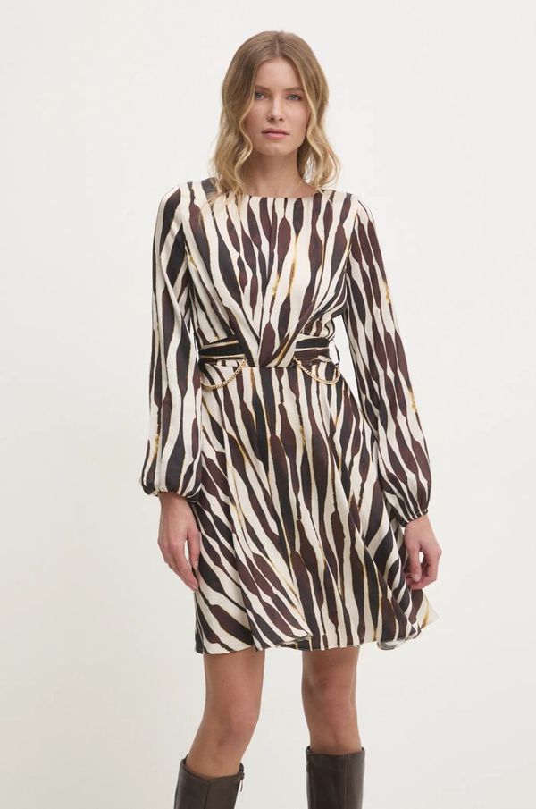 Answear Lab Haljina Answear Lab boja: bež, mini, širi se prema dolje