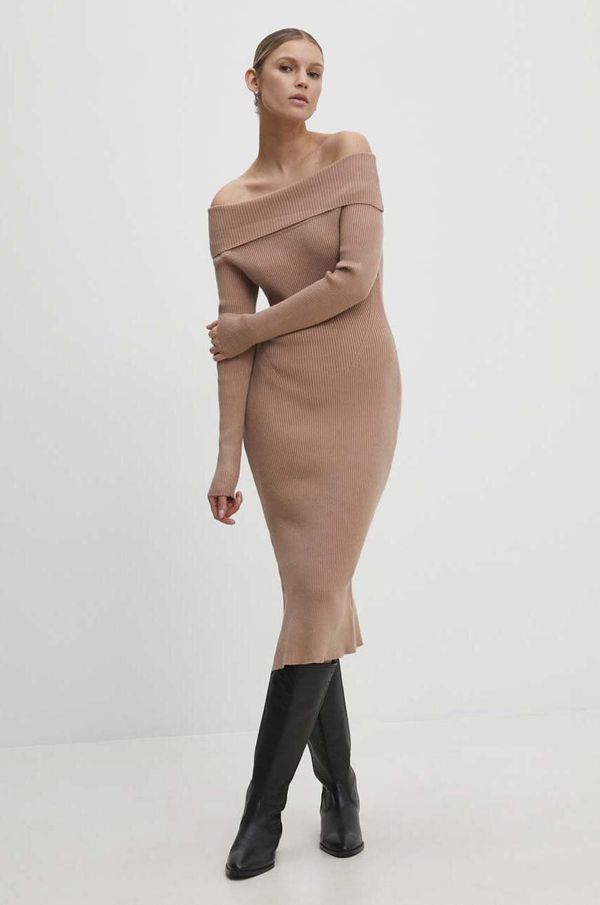 Answear Lab Haljina Answear Lab boja: bež, mini, uska