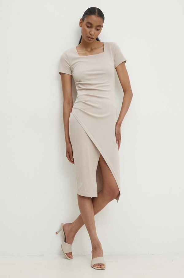 Answear Lab Haljina Answear Lab boja: bež, mini, uska