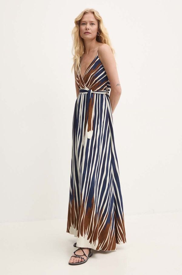 Answear Lab Haljina Answear Lab boja: bijela, maxi, širi se prema dolje