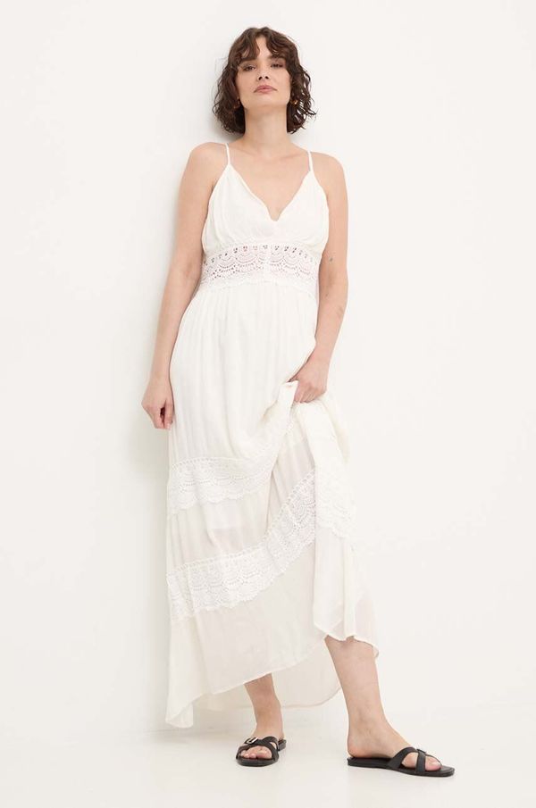 Answear Lab Haljina Answear Lab boja: bijela, maxi, širi se prema dolje