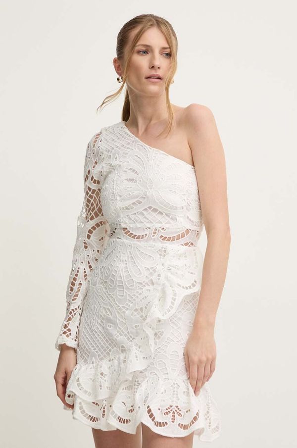 Answear Lab Haljina Answear Lab boja: bijela, mini, širi se prema dolje