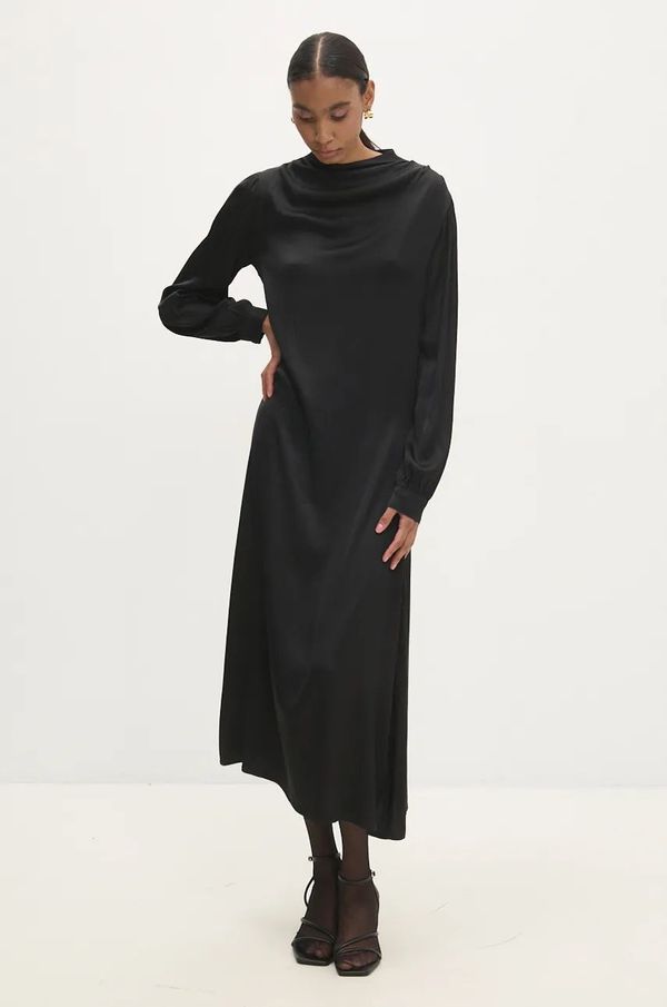 Answear Lab Haljina Answear Lab boja: crna, maxi, ravna