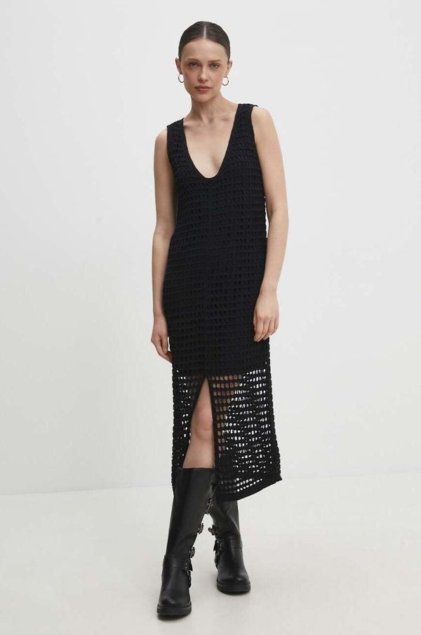 Answear Lab Haljina Answear Lab boja: crna, maxi, ravna