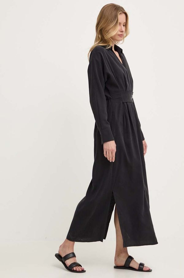 Answear Lab Haljina Answear Lab boja: crna, maxi, ravna