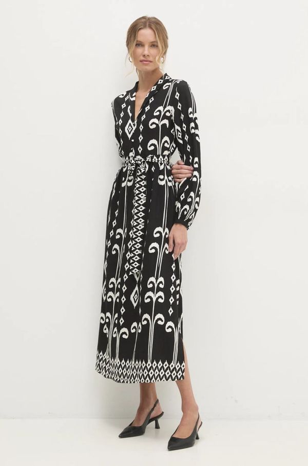 Answear Lab Haljina Answear Lab boja: crna, maxi, ravna