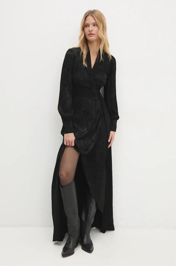 Answear Lab Haljina Answear Lab boja: crna, maxi, širi se prema dolje