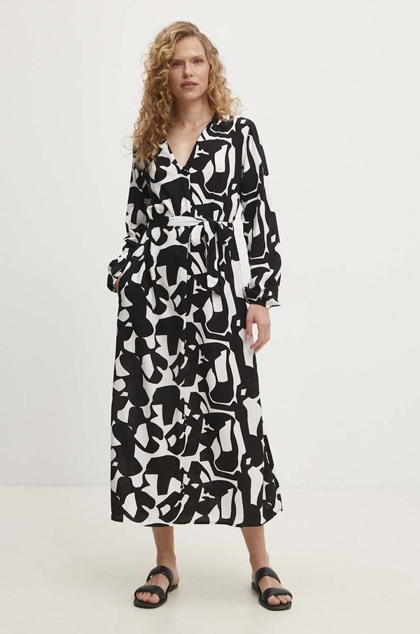 Answear Lab Haljina Answear Lab boja: crna, maxi, širi se prema dolje