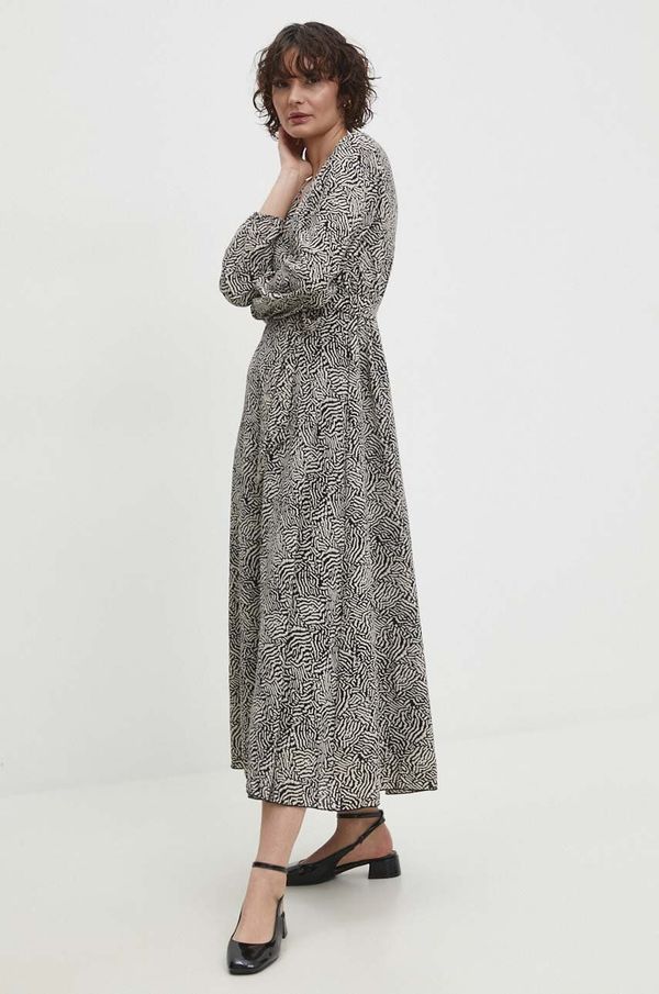 Answear Lab Haljina Answear Lab boja: crna, maxi, širi se prema dolje