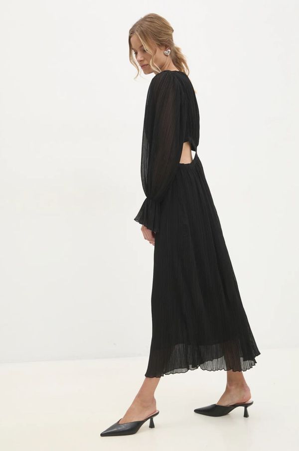 Answear Lab Haljina Answear Lab boja: crna, maxi, širi se prema dolje