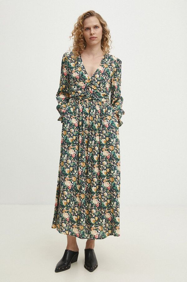 Answear Lab Haljina Answear Lab boja: crna, maxi, širi se prema dolje